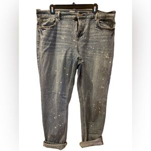 Old Navy, Boyfriend Style, Paint Splatter/Bleach Distressed, Jeans
